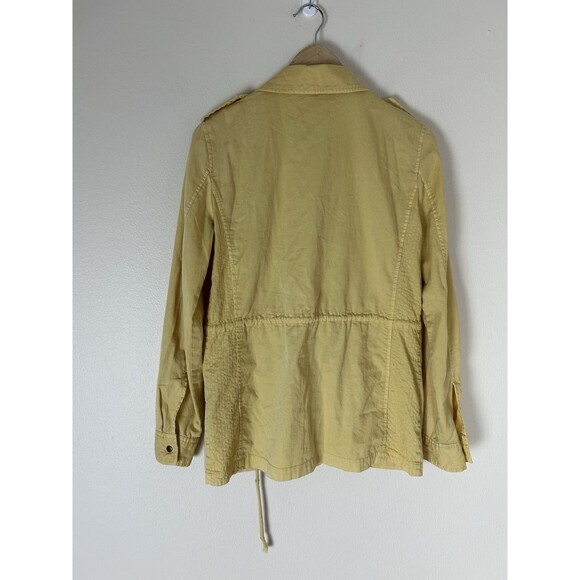 Cargo Jacket Women's Medium Yellow Cotton Utility Hood Outdoor Field Hiking - Picture 3 of 4